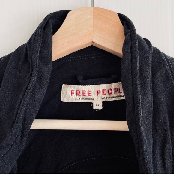 Free People Charly blazer in midnight black size extra small - Picture 3 of 10